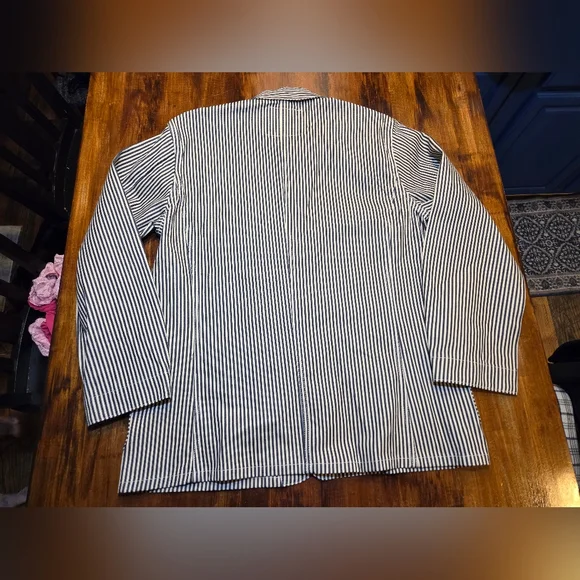 Rugged Bronson Hickory Stripe Railroad Vintage NWT Men Denim Chore Coat sz 42 - Picture 10 of 10
